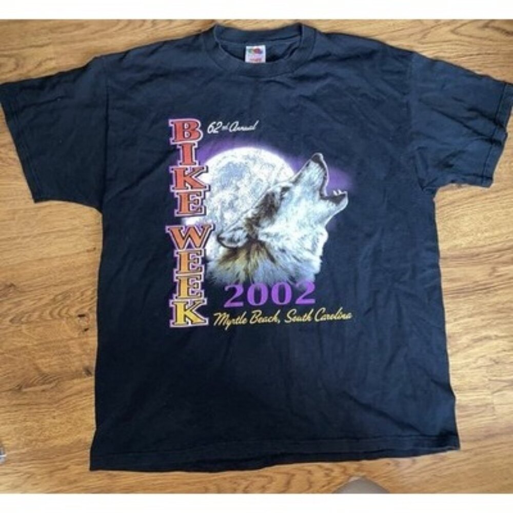 Vintage Y2k Myrtle Beach Sc 62nd Bike Week 2002 Mens Graphic Shirt Size Xl